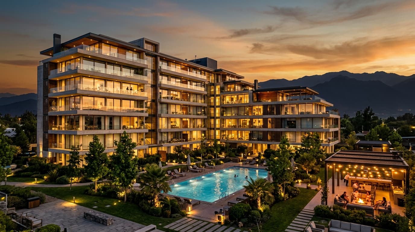 Comunidad moderna de condominios conectada con Convive Connect